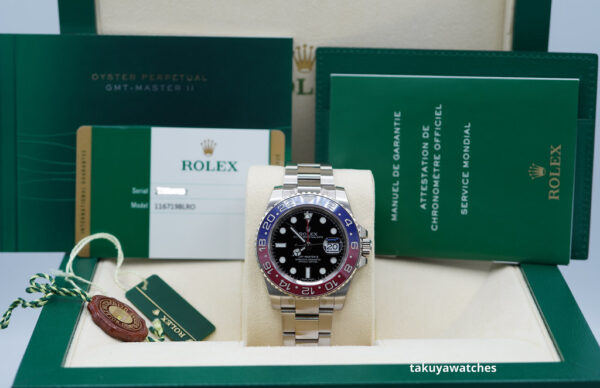 Rolex 116719BLRO GMT MASTER 2 18K WHITE GOLD PEPSI BEZEL BLACK DIAL FULL SET - Image 2