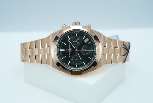 BRAND NEW Vacheron CONSTANTIN OVERSEAS CHRONO PINK GOLD GREEN DIAL 5520V 2024 MODEL FULL SET - Image 10