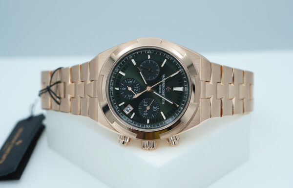 BRAND NEW Vacheron CONSTANTIN OVERSEAS CHRONO PINK GOLD GREEN DIAL 5520V 2024 MODEL FULL SET - Image 9
