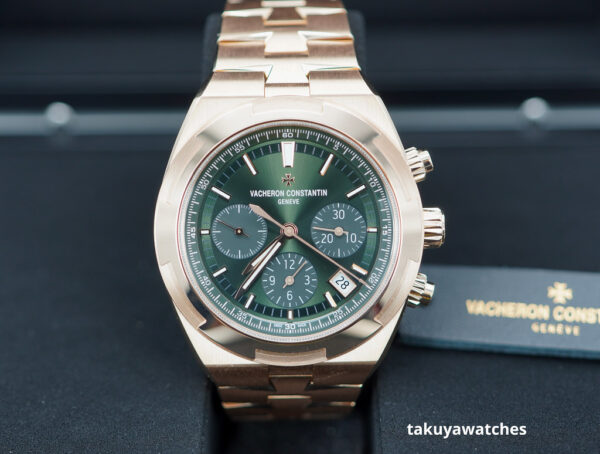 BRAND NEW Vacheron CONSTANTIN OVERSEAS CHRONO PINK GOLD GREEN DIAL 5520V 2024 MODEL FULL SET