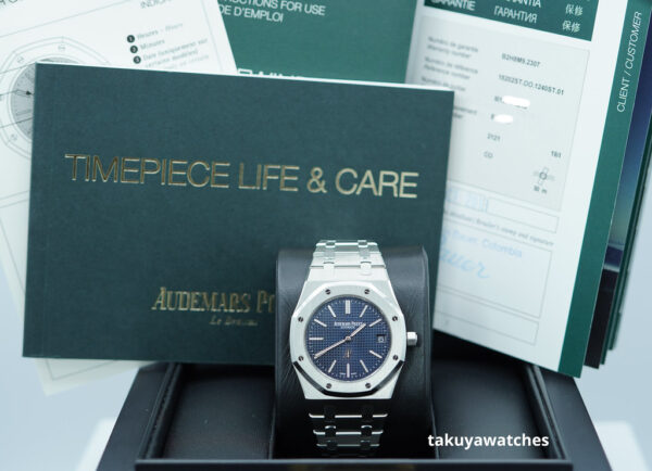 Audemars PIGUET ROYAL OAK JUMBO ULTRA THIN 15202ST BLUE DIAL SERVICED FULL SET - Image 2