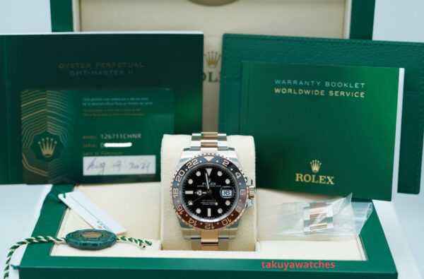 Rolex 126711CHNR GMT MASTER 2 ROSE GOLD STEEL ROOTBEER 2021 COMPLETE SET - Image 2