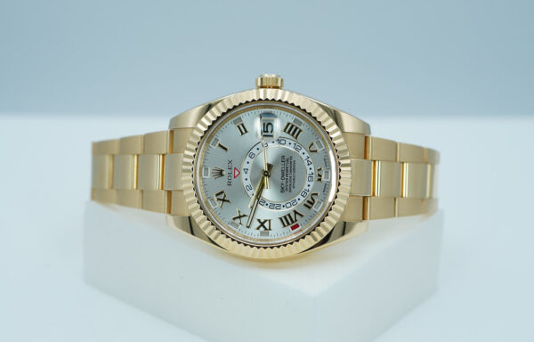 Rolex 326938 SKY-DWELLER 18K YELLOW GOLD SILVER ROMAN DIAL FULL SET - Image 10