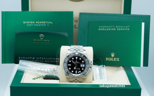 BRAND NEW Rolex 126710GRNR GMT MASTER II BLACK GREY BEZEL JUBILEE BAND 2024 FULL SET - Image 2