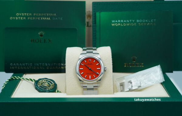 Rolex 277200 OYSTER PERPETUAL 31 CORAL RED DIAL 2022 WARRANTY FULL SET - Image 2