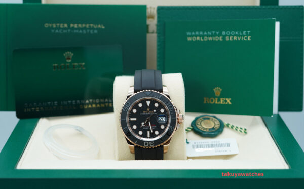 BRAND NEW Rolex 126655 YACHTMASTER 18K ROSE GOLD OYSTERFLEX 40MM 2024 FULL SET - Image 2