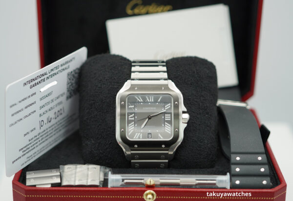 Cartier SANTOS DE CARTIER LARGE MODEL STEEL BLACK ADLC BEZEL AUTOMATIC FULL SET - Image 2