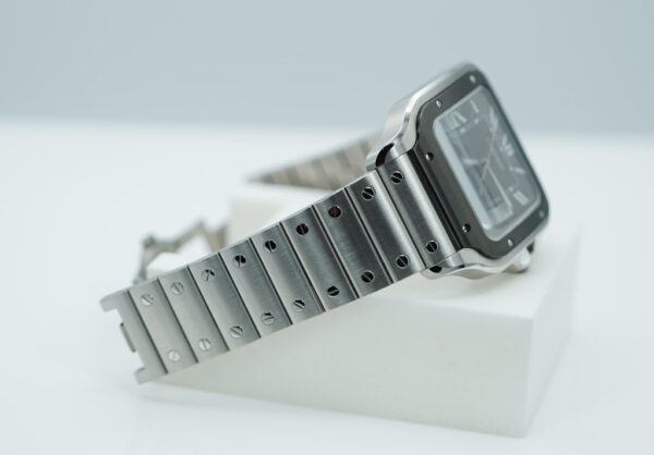 Cartier SANTOS DE CARTIER LARGE MODEL STEEL BLACK ADLC BEZEL AUTOMATIC FULL SET - Image 5