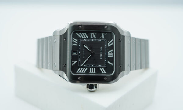 Cartier SANTOS DE CARTIER LARGE MODEL STEEL BLACK ADLC BEZEL AUTOMATIC FULL SET - Image 9
