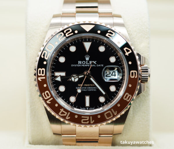 Rolex 126715CHNR GMT MASTER II 18K ROSE GOLD ROOTBEER CERAMIC 2023 COMPLETE SET