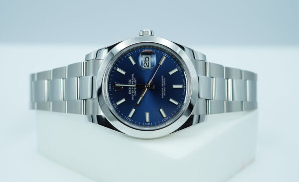 Rolex 126300 DATEJUST 41 BLUE STICK DIAL OYSTER BAND 2024 WARRANTY FULL SET - Image 10