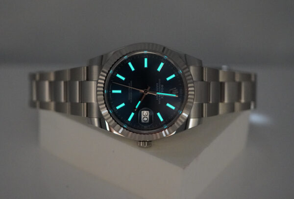 Rolex 126334 DATEJUST 41 FLUTED BEZEL BLUE STICK DIAL OYSTER BAND COMPLETE SET - Image 11