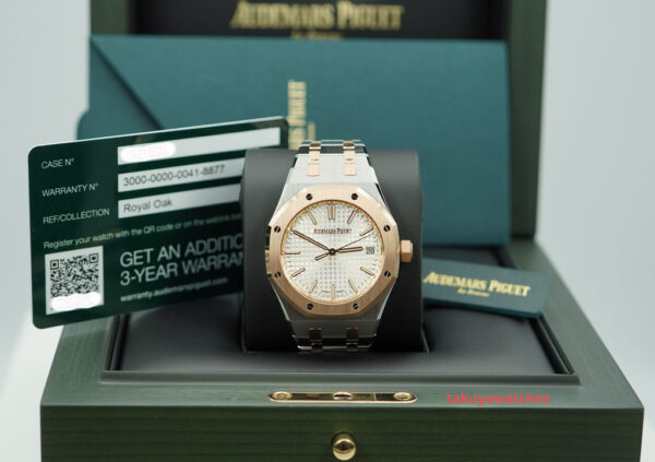 BRAND NEW Audemars PIGUET ROYAL OAK 15550SR ROSE GOLD STEEL WHITE DIAL 2024 FULL SET - Image 2