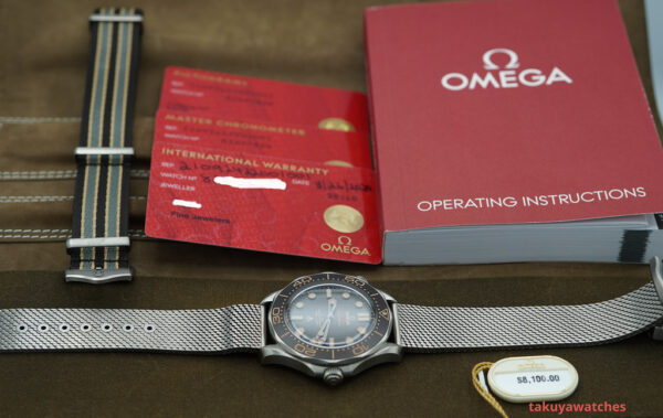 Omega SEAMASTER DIVER 300M 007 JAMES BOND TITANIUM MESH BRACELET FULL SET - Image 2
