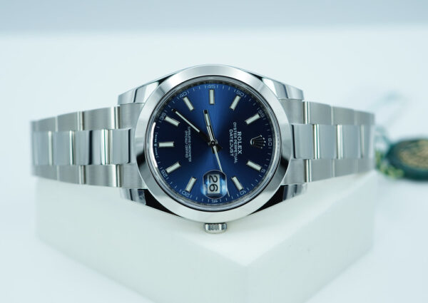 BRAND NEW Rolex 126300 DATEJUST 41 BLUE STICK DIAL OYSTER BAND 2024 COMPLETE SET - Image 9