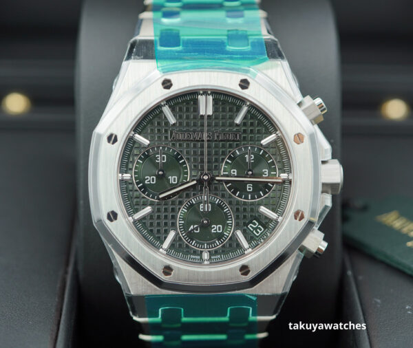 BRAND NEW Audemars PIGUET ROYAL OAK CHRONOGRAPH 50TH ANNIVESARY 26240ST GREEN DIAL FULL SET