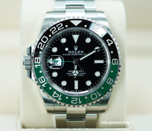 Rolex 126720VTNR GMT MASTER 2 LEFTY SPRITE GREEN BLACK BEZEL OYSTER FULL SET