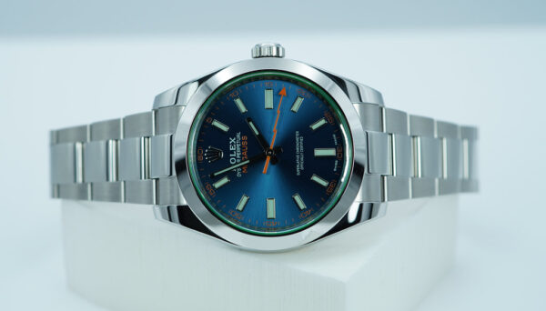 Rolex 116400GV MILGAUSS GREEN CRYSTAL Z BLUE DIAL 2019 COMPLETE SET - Image 10