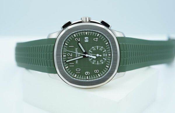 BRAND NEW Patek PHILIPPE 5968G AQUANAUT CHRONOGRAPH 18K WHITE GOLD GREEN DIAL FULL SET - Image 10