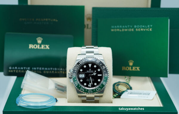 BRAND NEW Rolex 126720VTNR GMT MASTER 2 LEFTY SPRITE GREEN BLACK BEZEL 2024 FULL SET - Image 2