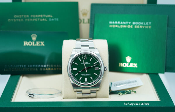 BRAND NEW Rolex 124300 OYSTER PERPETUAL 41 GREEN DIAL STICKERS COMPLETE SET - Image 2
