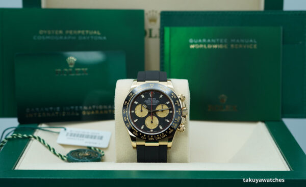 Rolex 116518LN DAYTONA YELLOW GOLD PAUL NEWMAN DIAL OYSTERFLEX 2021 FULL SET - Image 2