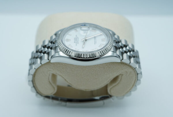 Rolex 126234 DATEJUST 36 FLUTED BEZEL WHITE ROMAN DIAL JUBILEE 2024 FULL SET - Image 4