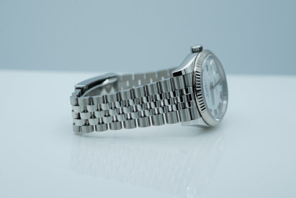 Rolex 126234 DATEJUST 36 FLUTED BEZEL WHITE ROMAN DIAL JUBILEE 2024 FULL SET - Image 6