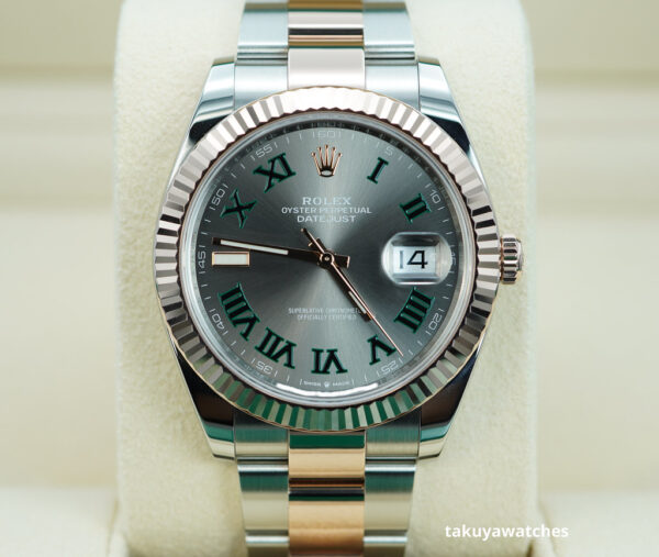 Rolex 126331 DATEJUST 41 18K ROSE GOLD STEEL WIMBLEDON DIAL 2024 FULL SET