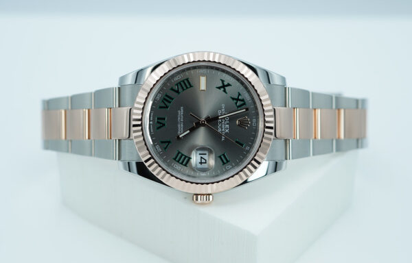 Rolex 126331 DATEJUST 41 18K ROSE GOLD STEEL WIMBLEDON DIAL 2024 FULL SET - Image 9
