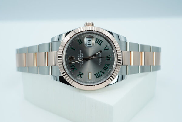 Rolex 126331 DATEJUST 41 18K ROSE GOLD STEEL WIMBLEDON DIAL 2024 FULL SET - Image 10