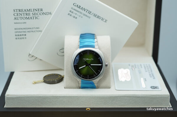 BRAND NEW H. Moser & Cie STREAMLINER CENTRE SECONDS MATRIX GREEN FUMÉ DIAL FULL SET - Image 2