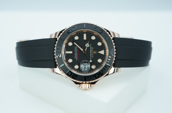 Rolex 116655 YACHTMASTER 18K EVEROSE GOLD OYSTERFLEX 40MM 2018 FULL SET - Image 9