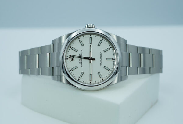 Rolex 114300 OYSTER PERPETUAL NO DATE WHITE DIAL 39MM 2019 BOXES PAPERS - Image 10