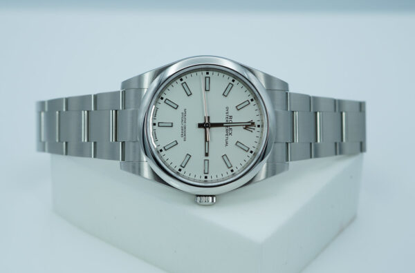 Rolex 114300 OYSTER PERPETUAL NO DATE WHITE DIAL 39MM 2019 BOXES PAPERS - Image 9