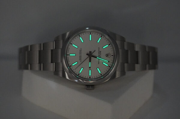 Rolex 114300 OYSTER PERPETUAL NO DATE WHITE DIAL 39MM 2019 BOXES PAPERS - Image 11