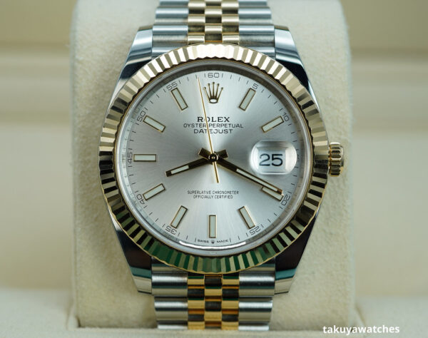 Rolex 126333 DATEJUST 41 YELLOW GOLD STEEL SILVER DIAL JUBILEE 2021 WARRANTY