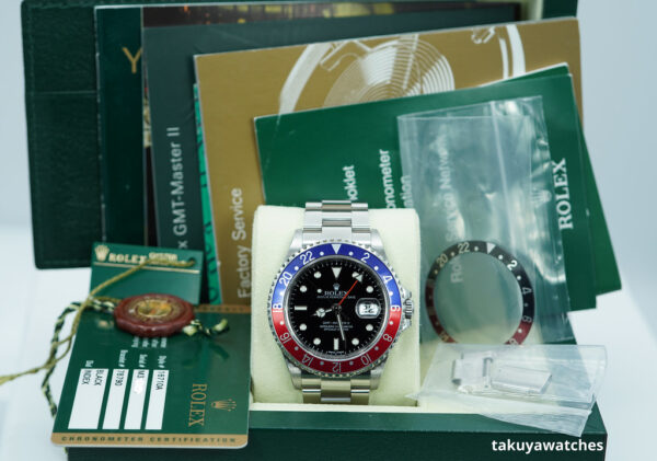Rolex 16710 GMT MASTER 2 COKE 3186 ERROR DIAL EXTRA PEPSI INSERT FULL SET - Image 2