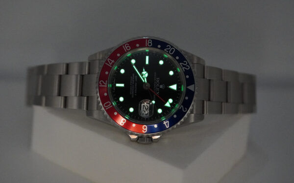 Rolex 16710 GMT MASTER 2 COKE 3186 ERROR DIAL EXTRA PEPSI INSERT FULL SET - Image 11
