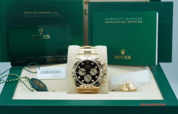 Rolex 126508 DAYTONA YELLOW GOLD BLACK GOLDEN DIAMOND DIAL 2024 MODEL FULL SET - Image 2