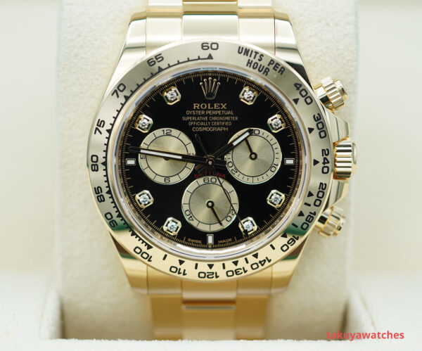 Rolex 126508 DAYTONA YELLOW GOLD BLACK GOLDEN DIAMOND DIAL 2024 MODEL FULL SET