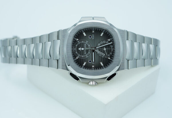 BRAND NEW Patek PHILIPPE 5990/1A NAUTILUS STEEL CHRONOGRAPH TRAVEL TIME GREY DIAL 2020 FULL SET - Image 9