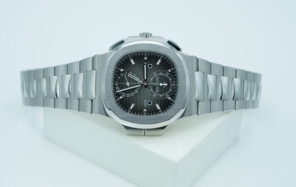 BRAND NEW Patek PHILIPPE 5990/1A NAUTILUS STEEL CHRONOGRAPH TRAVEL TIME GREY DIAL 2020 FULL SET - Image 10