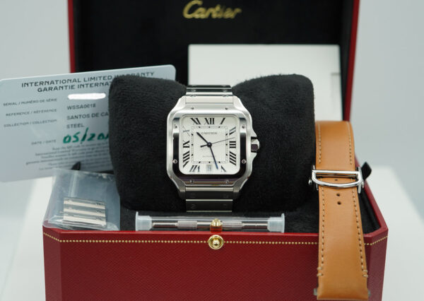 Cartier SANTOS DE CARTIER LARGE MODEL AUTOMATIC SILVER DIAL 2024 FULL SET - Image 2