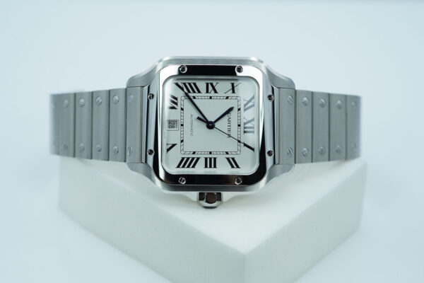 Cartier SANTOS DE CARTIER LARGE MODEL AUTOMATIC SILVER DIAL 2024 FULL SET - Image 9