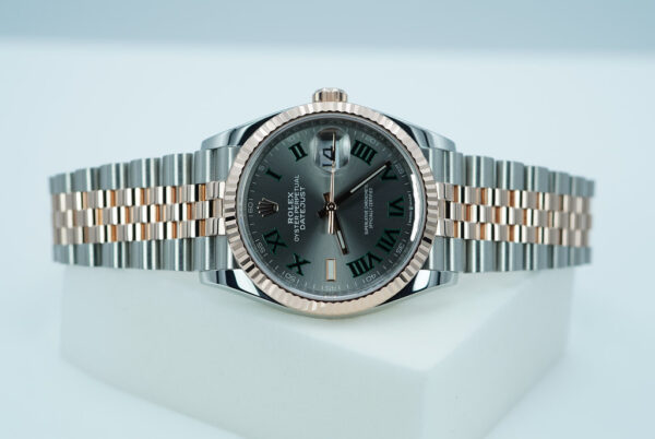 Rolex 126231 DATEJUST 36 ROSE GOLD STEEL WIMBLEDON DIAL JUBILEE 2023 FULL SET - Image 10