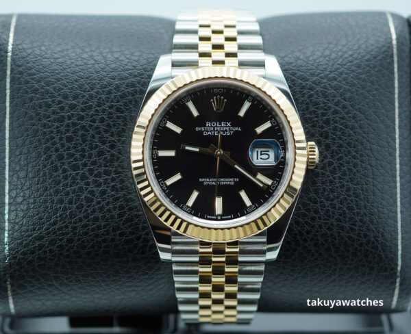 Rolex 126333 DATEJUST 41 YELLOW GOLD STEEL BLACK DIAL JUBILEE 2023 WARRANTY FULL SET