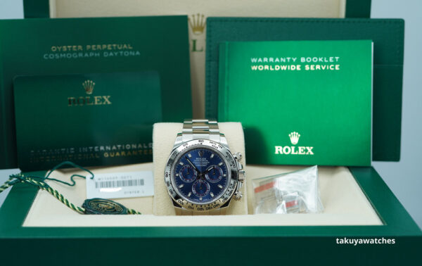Rolex 116509 COSMOGRAPH DAYTONA WHITE GOLD BLUE DIAL 2022 WARRANTY FULL SET - Image 2