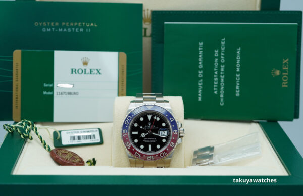 Rolex 116719BLRO GMT MASTER 2 18K WHITE GOLD PEPSI BEZEL BLACK DIAL FULL SET - Image 2