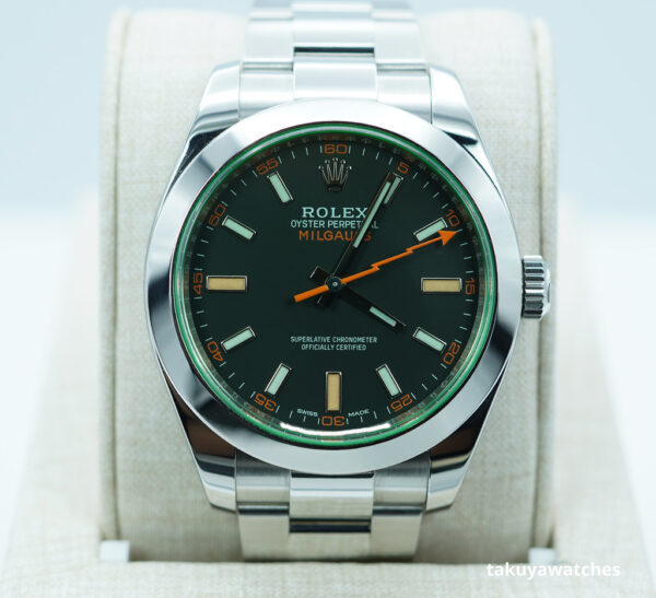 Rolex 116400GV MILGAUSS GREEN CRYSTAL BLACK DIAL 2021 WARRANTY FULL SET